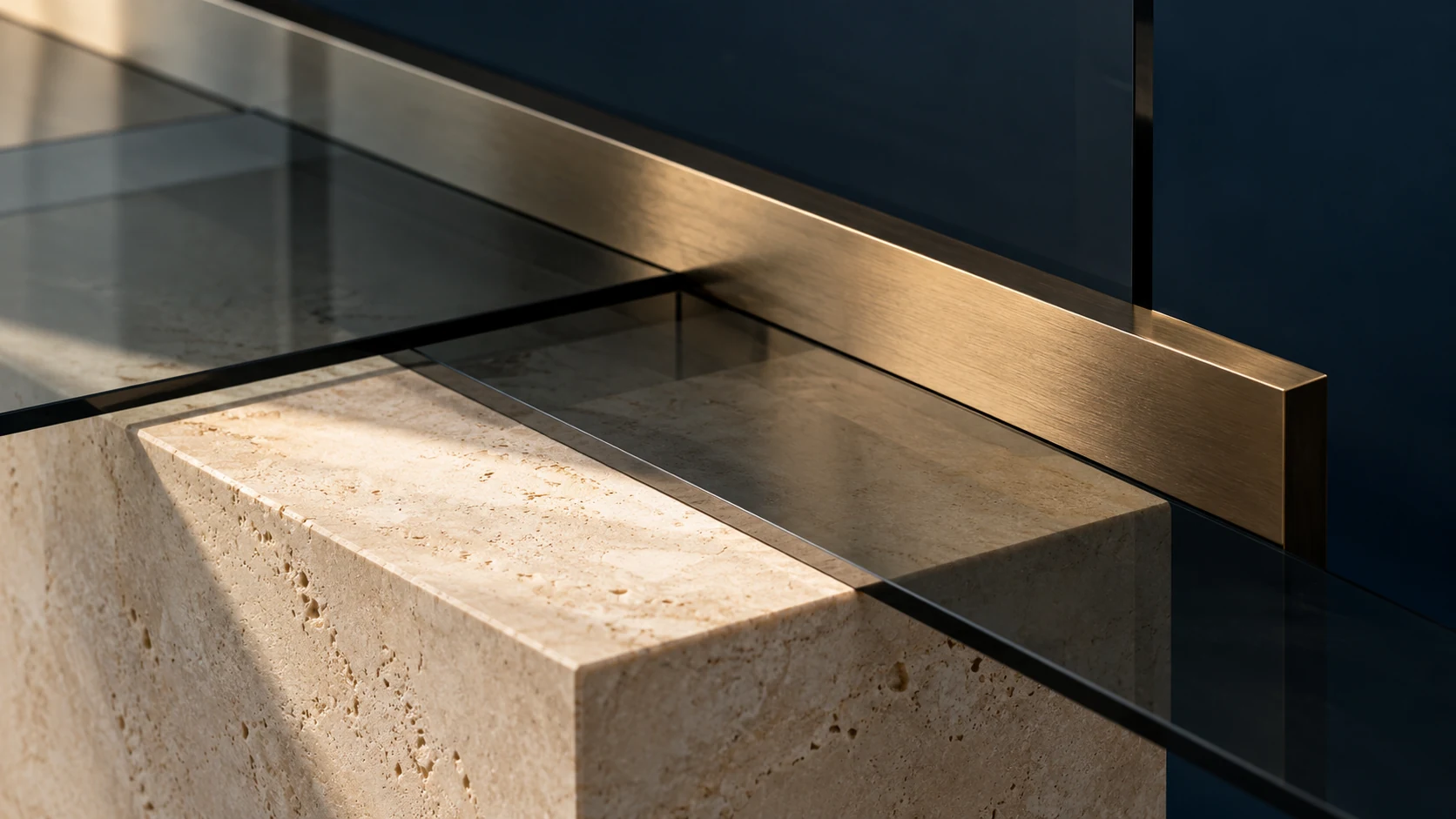 Layers of glass, stone and brass: a visual study of careful examination and clarity.